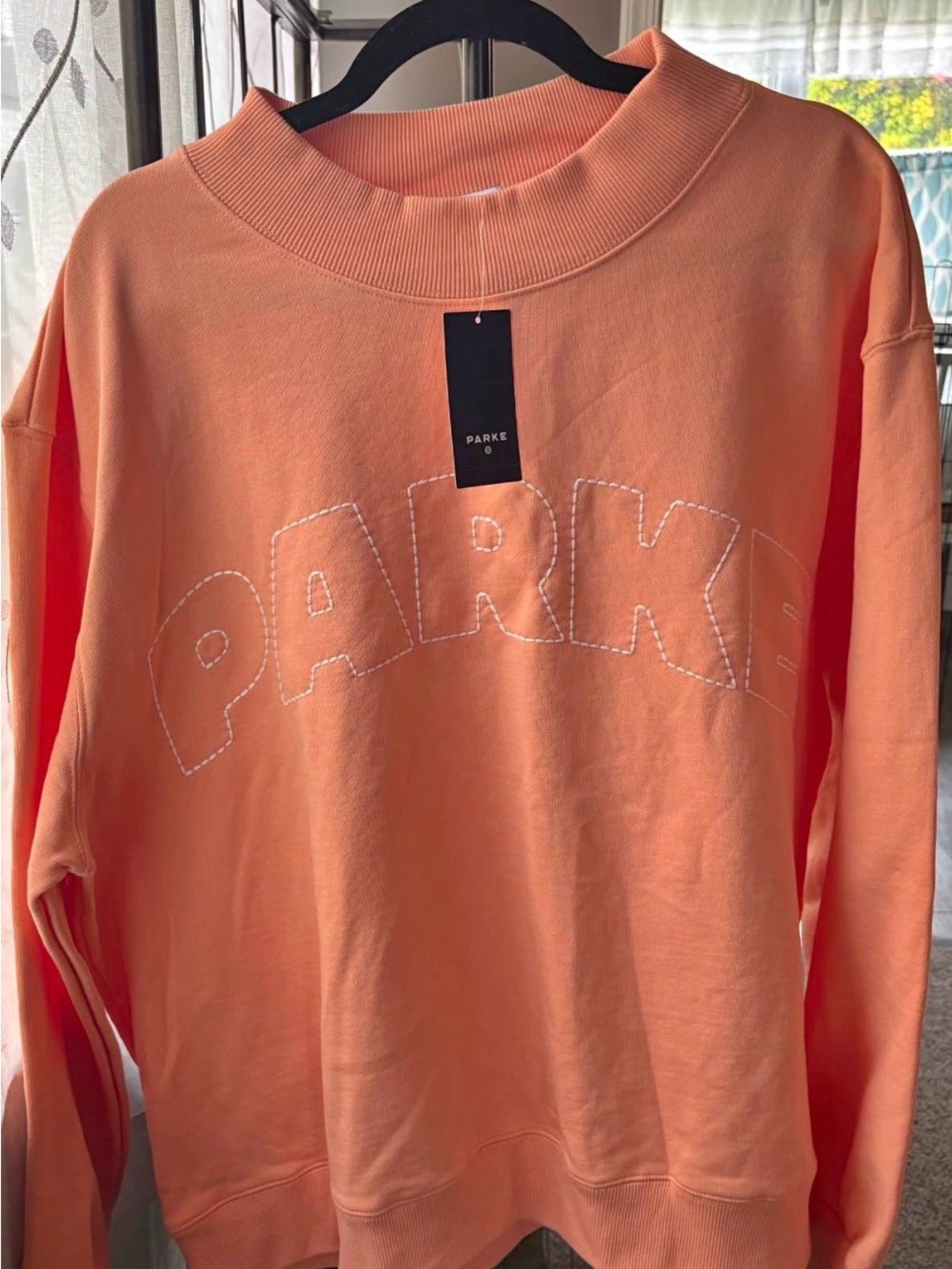 Parke Coral Embroidered Crewneck Sweatshirt